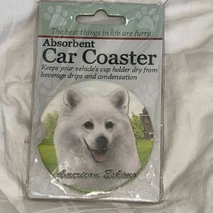 American‎ Eskimo Dog car coaster NEW E & S Pets Brand